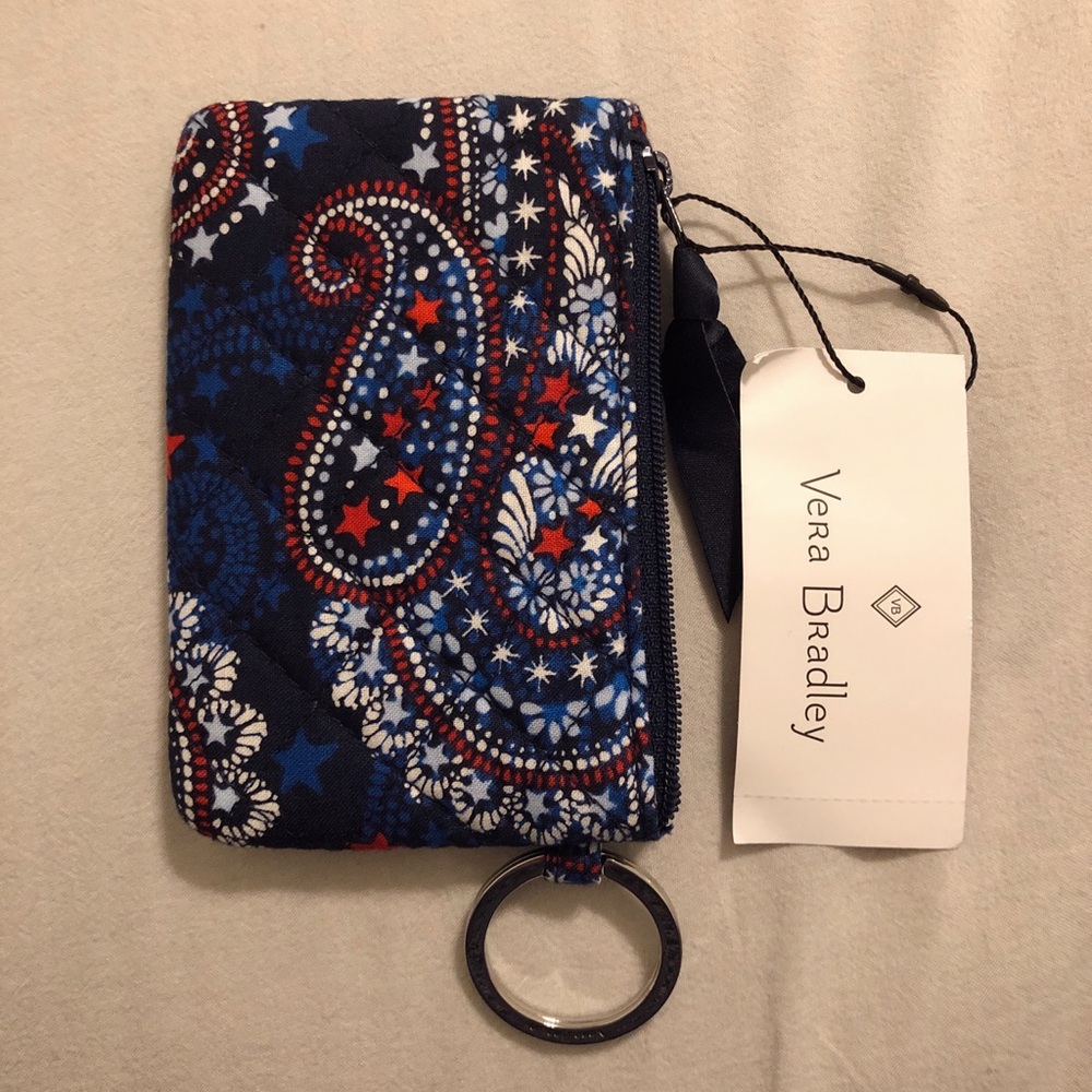 Vera Bradley Iconic Zip ID Case Fireworks Paisley